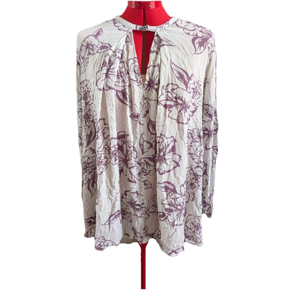 Free People Women’s NWT Purple Floral Tunic Size Small - Picture 1 of 8